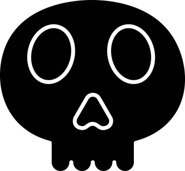 Kafatası Kabartma Simgesi Katı Cadılar Bayramı Parti, Olay, Web ve Markalaşma için Ürkütücü Sembol. Cadılar Bayramı temaları, korku partileri, ürkütücü olaylar, posterler, afişler, uygulamalar ve sosyal medya için sağlam kafatası simgesi.