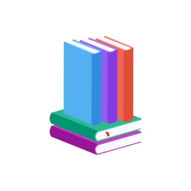 Beyaz arkaplan üzerine kitap yığını