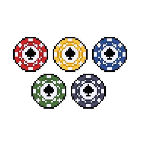 Poker çipleri simge pikseli sanatı