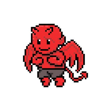 cute devil draw pixel art