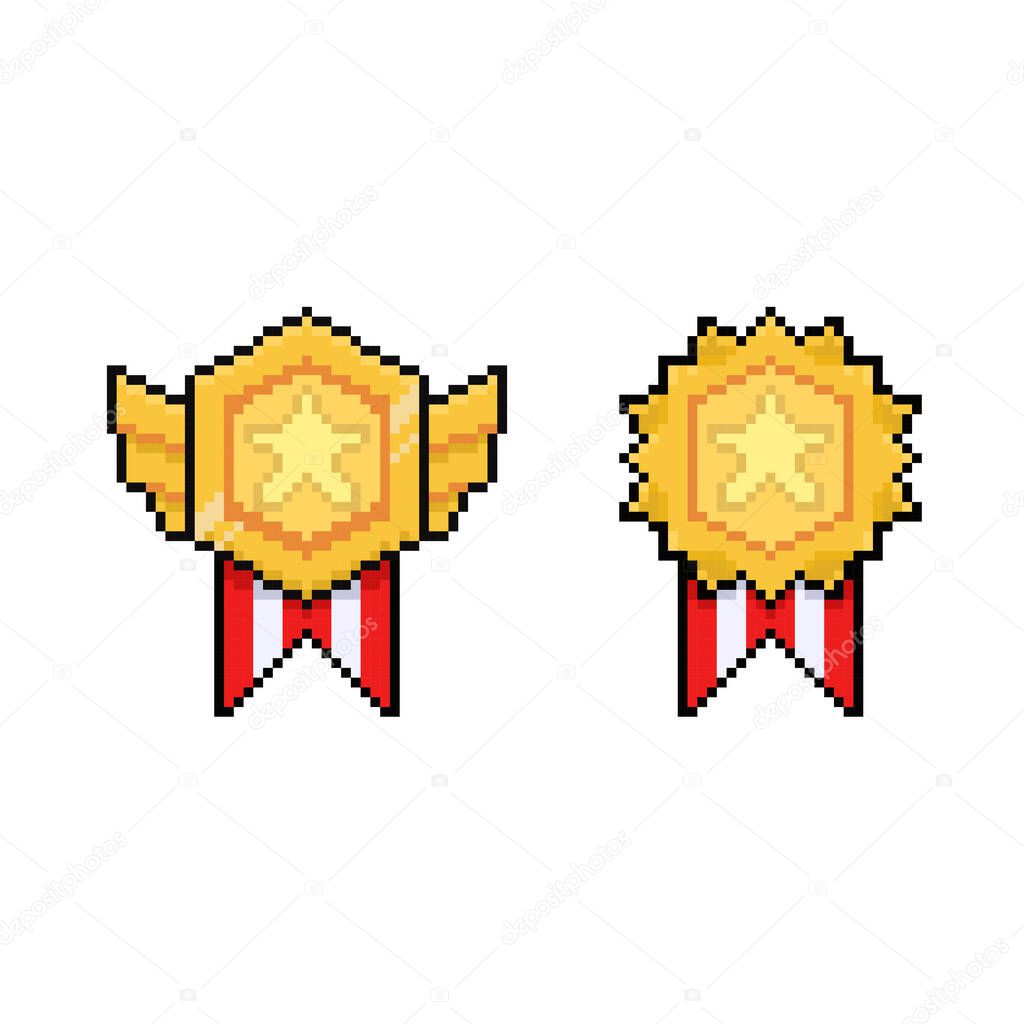 Badge achievement draw pixel art