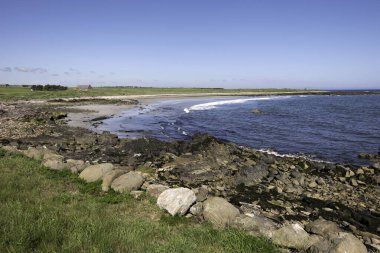 The Fife Coastal path approaching the beach at Balcomie Sands near Fife Ness, Fife, Scotland.