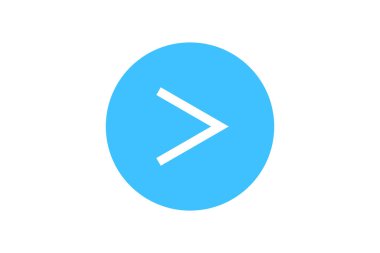 Canlı mavi oval bir şekle sahip minimalist bir grafik. Oval Ofis 'in içinde temiz beyaz bir sembol var. Yön ve ilerlemeyi gösteriyor..