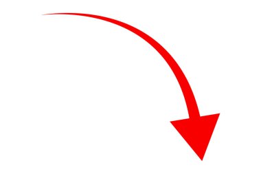 Bu resim belirgin kıvrımlı bir yolu olan canlı kırmızı bir oku gösteriyor. Sol üstten başlar, zarifçe kavis çizer ve sağ alta doğru keskin bir noktayla sonuçlanır..