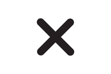 Basit, koyu, siyah bir X harfi belirgin bir şekilde beyaz bir arkaplanda sergileniyor. İz, kalın ve koyu bir kalemle çizilmiş gibi görünüyor. Bu da ona biraz kusurlu, organik bir his veriyor..