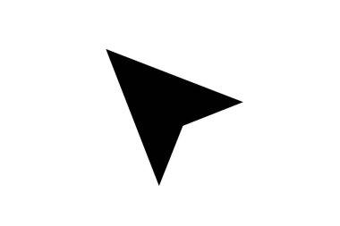 Bu resim koyu, koyu bir siyah ok imlecine sahiptir. Keskin bir noktayla hafifçe açılıdır, saf beyaz bir arkaplan üzerine kurulur, yön duygusu ve dijital etkileşim iletir..