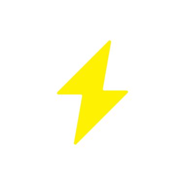 Parlak sarı bir şimşek şekli, beyaz bir arka fonda resmedilir. Bu sembol enerji, güç, hız ve elektrik kavramlarını temsil eder..