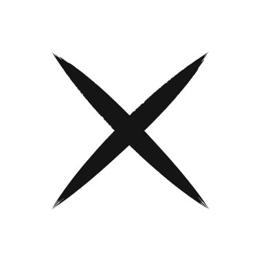 Bu çarpıcı resim, açık bir mesaj veya hata iletisi iletmek için, katıksız beyaz arkaplan üzerine kurulu kalın, siyah, el çizimi bir 'X' sembolünü içerir..