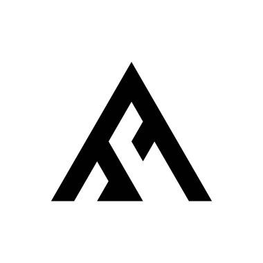 A striking black delta symbol creatively designed to resemble a mountain landscape, perfect for branding and graphic design.