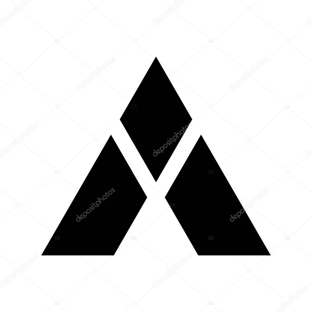 A clean and modern abstract geometric delta symbol icon. Perfect for logos, branding, or digital design elements. Simple and impactful.