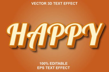 Mutlu mutlu metin efektleri 3 boyutlu metin