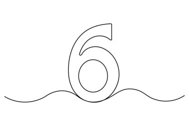 vektör el çizimi bir numara 6