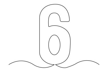 6 numaralı vektör illüstrasyonu.