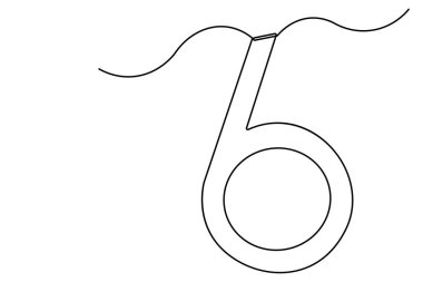 Çizgi çizerek 6 numara. Tek sıra halinde devam et. Beyaz arkaplanda vektör illüstrasyonu.