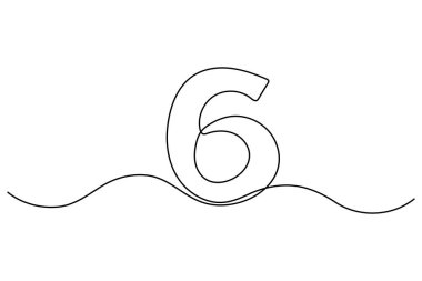 6 numaralı el çizimi vektörü