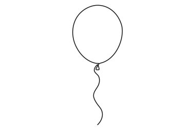 Balon ikonu. İnce çizgi çizimi ve dolgu tasarımı. Ağ ve temizlik.