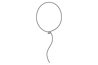 Balon ikonu. İnce çizgi tasarımı. vektör illüstrasyonu.