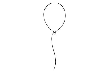 Beyaz arkaplanda izole edilmiş ana hatlı balon simgesi. hava balonu vektör deposu