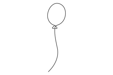 El çizimi balon ikonu. Balon, uçan, balon. vektör