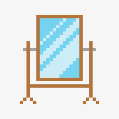 dikey ayna pikseli resim ikonu vektör çizimi.