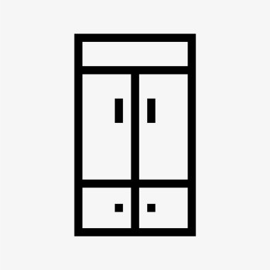 siyah beyaz dolap pikseli resim ikonu vektör illüstrasyonu.