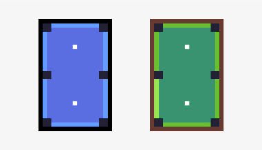 bilardo tablo pikseli resim ikonu vektör illüstrasyonunu ayarla.