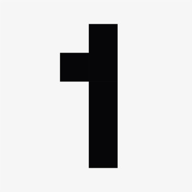 1 numaralı piksel resim vektör illüstrasyonuName.