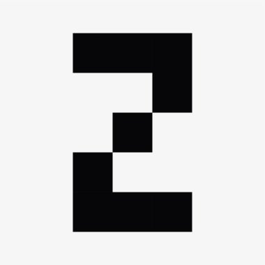 2 numaralı piksel resim vektör illüstrasyonu.