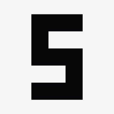 5 numaralı piksel resim vektör illüstrasyonu.