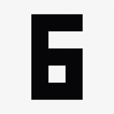 6 numaralı piksel resim vektör illüstrasyonu.