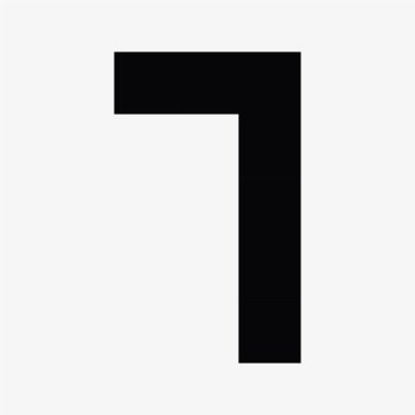 7 numaralı piksel resim vektör illüstrasyonu.