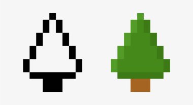 Ladin pikseli resim ikonu vektör resimlemesini ayarla.