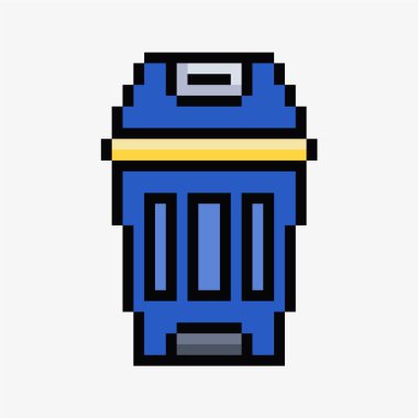 Çöp kutusu pikseli sanat simgesi çizimi.