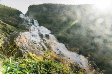 Norveç 'te şelale. Güzel şelale
