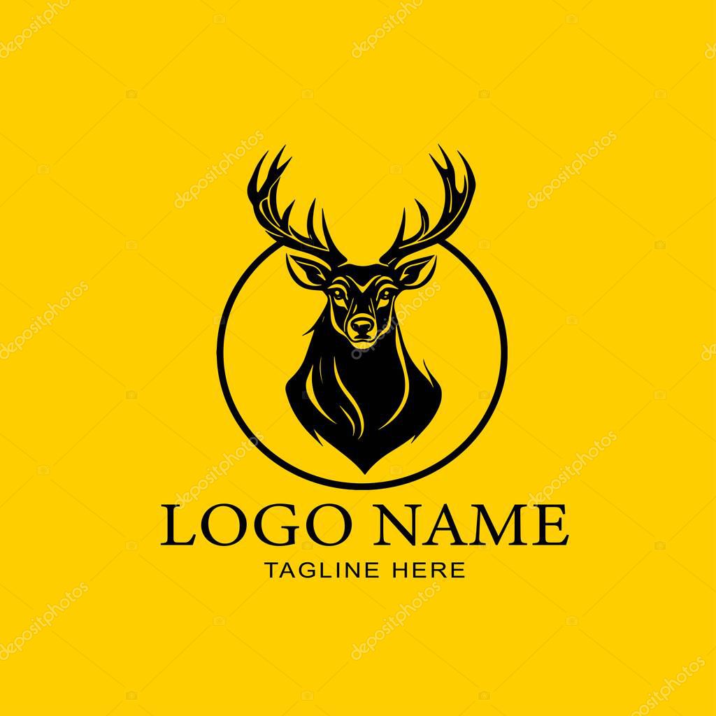 Deer Head Minimalist Logo  Elegant Wildlife Emblem