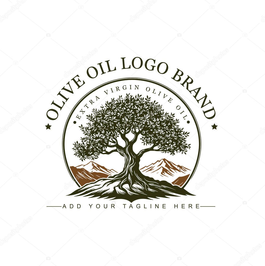 Olive Tree Logo  Minimalist Nature Emblem