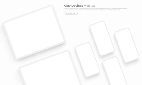 Tableta Arcilla Smartphone Mock Con Espacio Para Texto Concepto Para — Archivo Imágenes Vectoriales