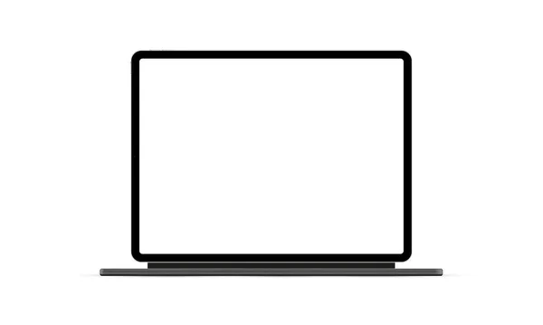 Moderner Tablet Computer Mit Tastaturstativ Leerem Bildschirm Isoliert Auf Weißem — Stockvektor