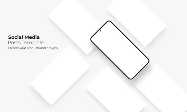 Smartphone Mockup Com Telas Aplicativos Branco Modelo Para Mostrar Suas —  Vetores de Stock