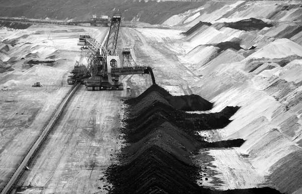 Excavadora Rueda Cubo Una Cantera Lignito Carbón Marrón Alemania — Foto de Stock