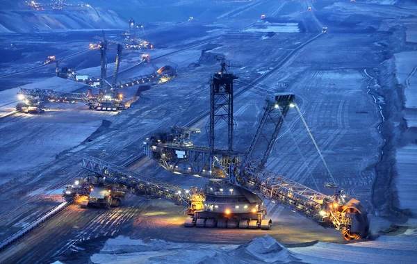 Розкопки Колесах Каменоломні Бурого Вугілля Німеччина — стокове фото