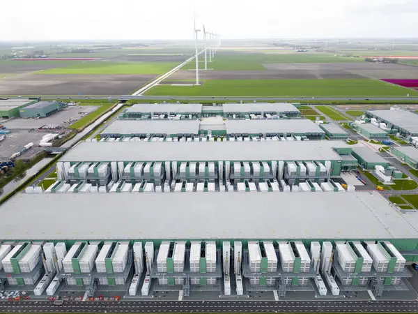 Letecký Pohled Velké Datové Centrum Noord Holandsku Nizozemsko — Stock fotografie