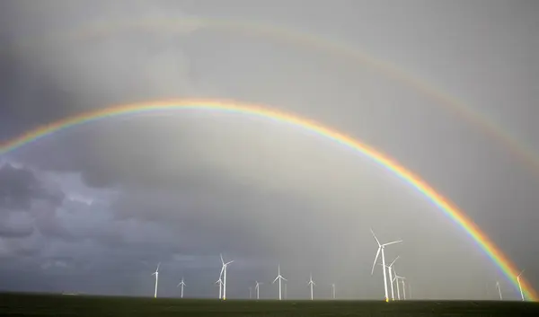 風力タービンの建設 フルボランド オランダ — ストック写真