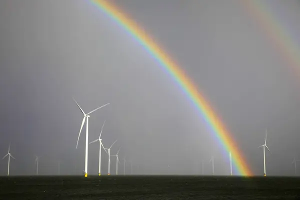 Construction Une Éolienne Flevoland Pays Bas — Photo