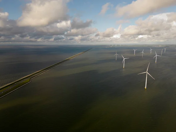Windkraftanlagen Einem Offshore Windpark Ijsselmeer Breezanddijk Niederlande — Stockfoto