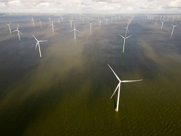 Windturbines Een Offshore Windpark Ijsselmeer Breezanddijk Nederland — Stockfoto