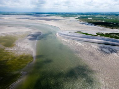 Aerial view of the Bay of Somme near Le Crotoy, France clipart