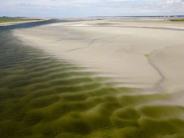 Aerial view of the Bay of Somme near Le Crotoy, France
