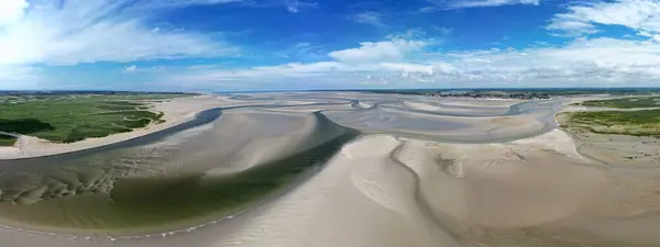 Aerial view of the Bay of Somme near Le Crotoy, France