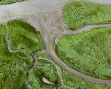 Gelgit kanallarının ve derelerin havadan görünüşü, Saeftinge, Hollanda